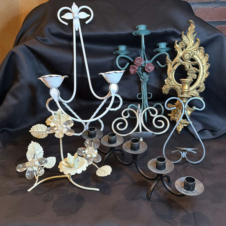Assorted Decorative Metal Candle Holders and Wall Decor - image 1 of 8