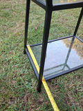 Black Metal and Glass Three-Tier Side Table - thumbnail 8 of 11