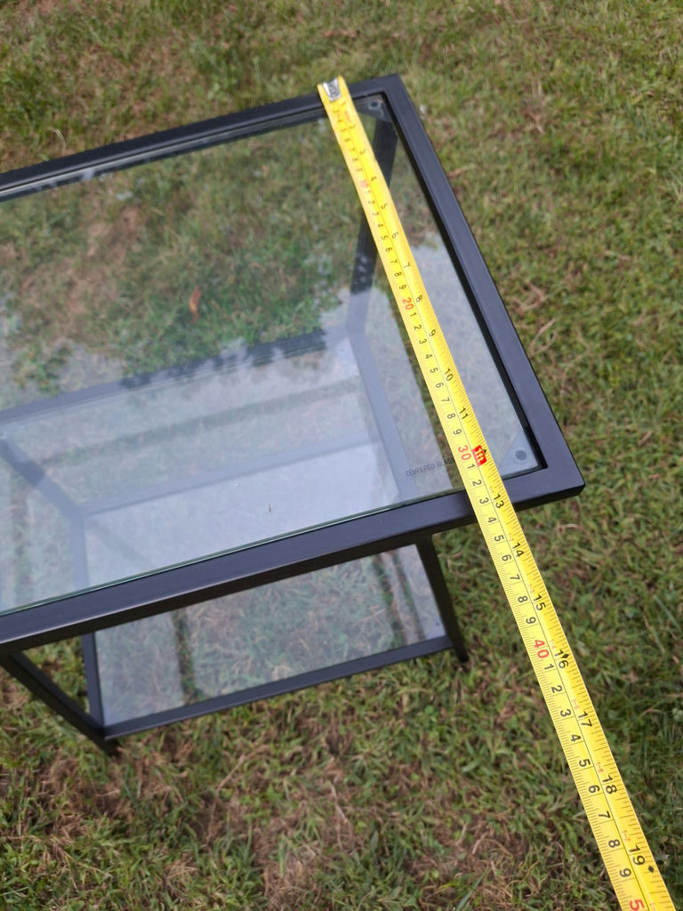 Black Metal and Glass Three-Tier Side Table - image 5 of 11