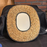 Oval Wicker Framed Wall Mirror - thumbnail 1 of 4