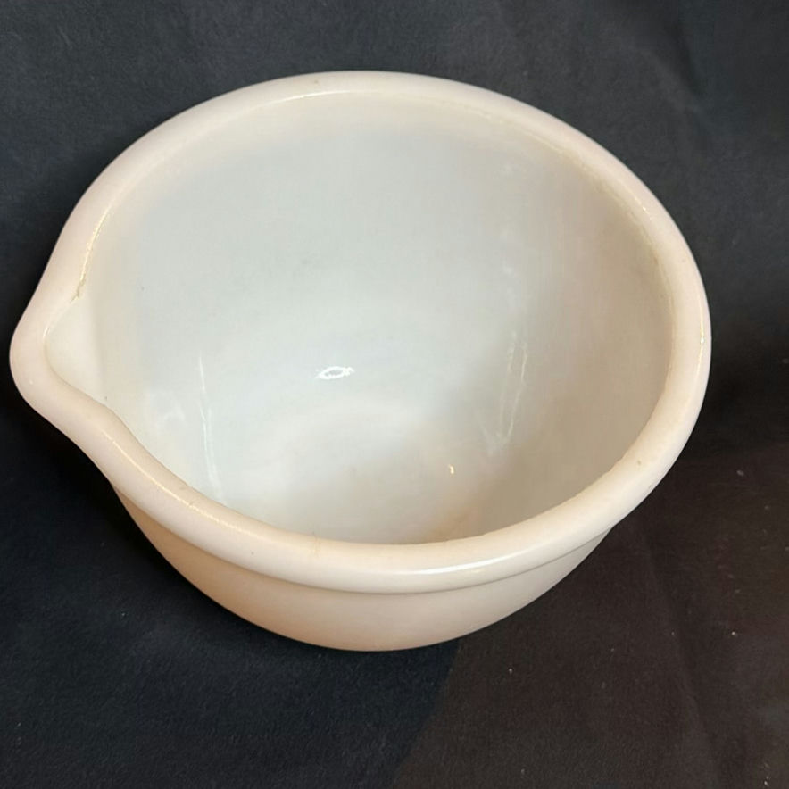 Vintage Milk Glass Mixing Bowl and Covered Federal Glass Bowl - image 2 of 9