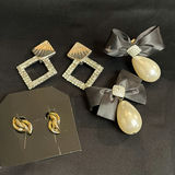 Three Pairs of Vintage Clip-On Fashion Earrings - thumbnail 1 of 4