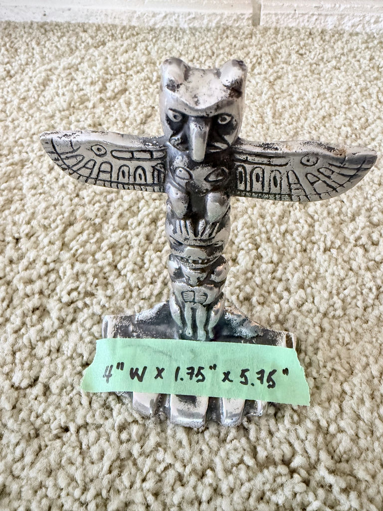 Quentin Harris '98 Art On Board, Native Doll & Wooden Totem Carving - image 9 of 12
