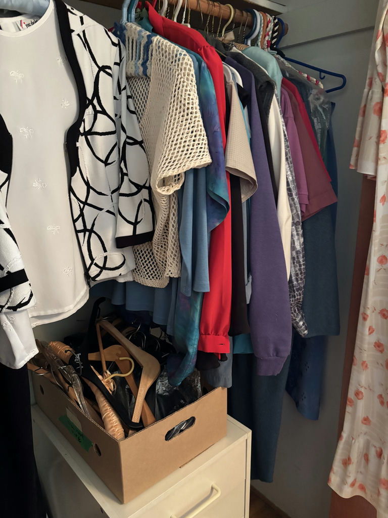 Assorted Women's Clothing and Dresses, Suitcase, Duffel Bags, Cabinet - image 9 of 20