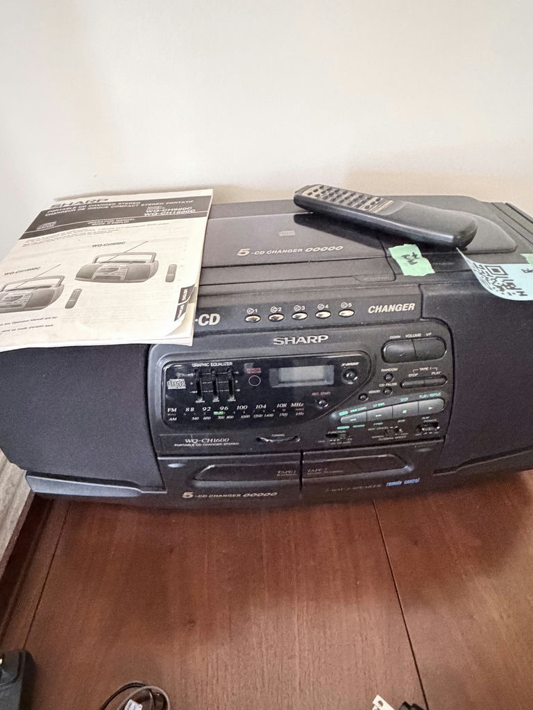 Panasonic Cordless Phones, Emerson Clock Radio, and Sharp Boombox Stereo System - image 6 of 7