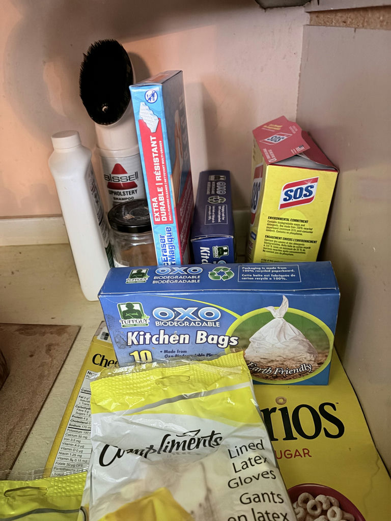 Assorted Household Cleaning Supplies and Gloves - image 3 of 7