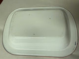 White Enamelware Kitchen Items with Red Trim - thumbnail 4 of 12