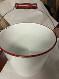 White Enamelware Kitchen Items with Red Trim - thumbnail 9 of 12