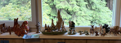 Assorted ceramic animal figurines and miniature rock garden - Image 1 of 8