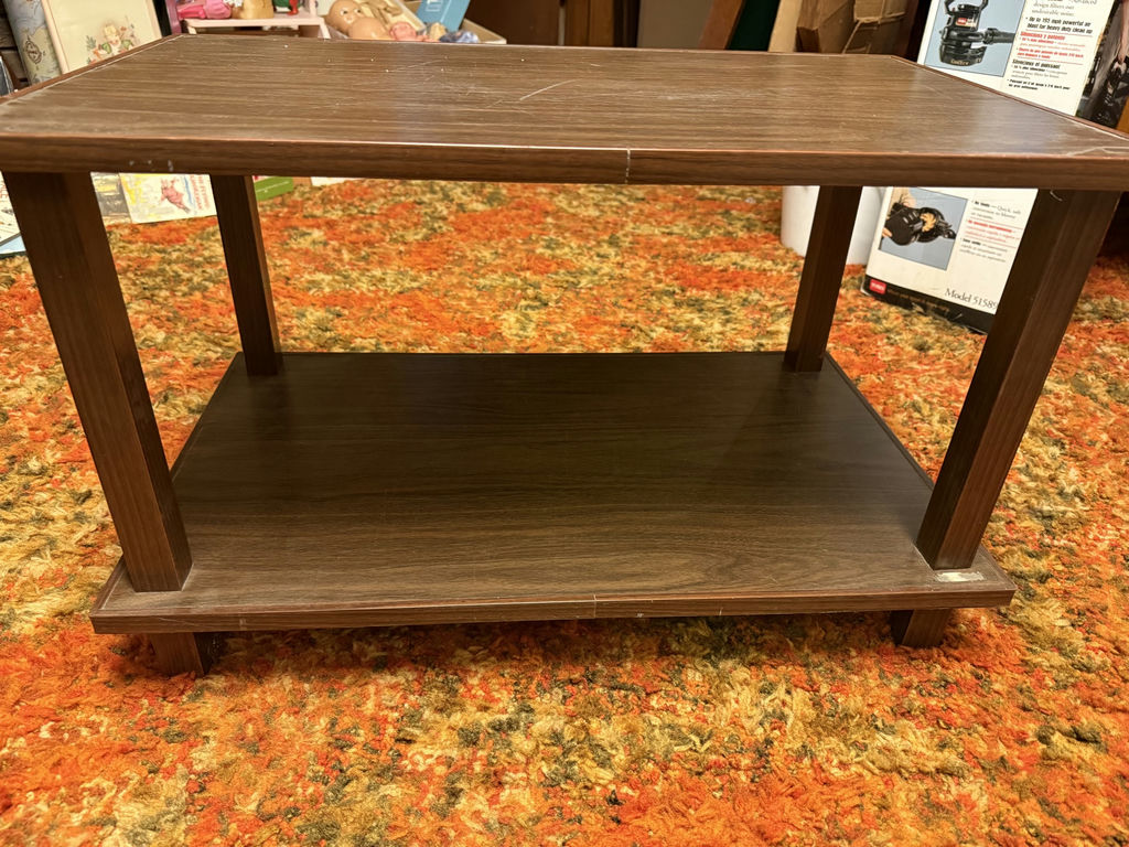 Woodgrain Laminate Side Table with Lower Shelf - image 2 of 10