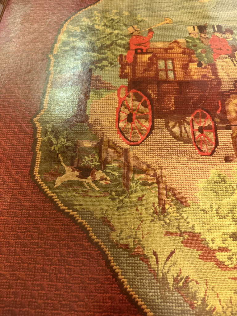 Folding Wooden Card Table with Tapestry Style Top - image 3 of 7