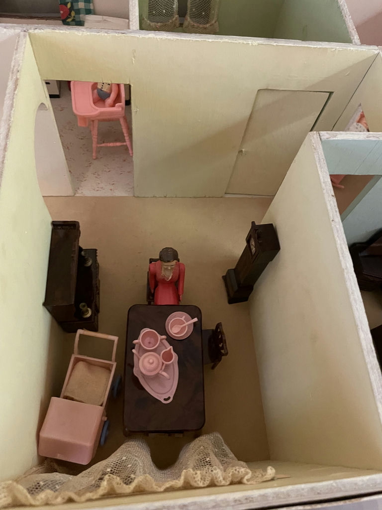 Vintage Hand-Made Dollhouse with Accessories - image 10 of 17