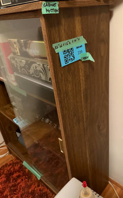 Wood Display Cabinet with Sliding Glass Doors - Image 1 of 5