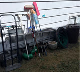 Assorted Yard and Cleaning Tools with Hoses and Garden Supplies - thumbnail 1 of 6
