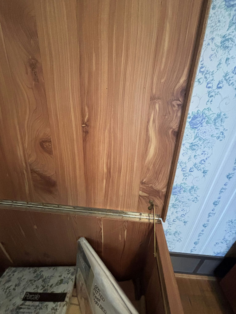 Wooden Cedar-Lined Chest With Bedding Inside - image 12 of 15