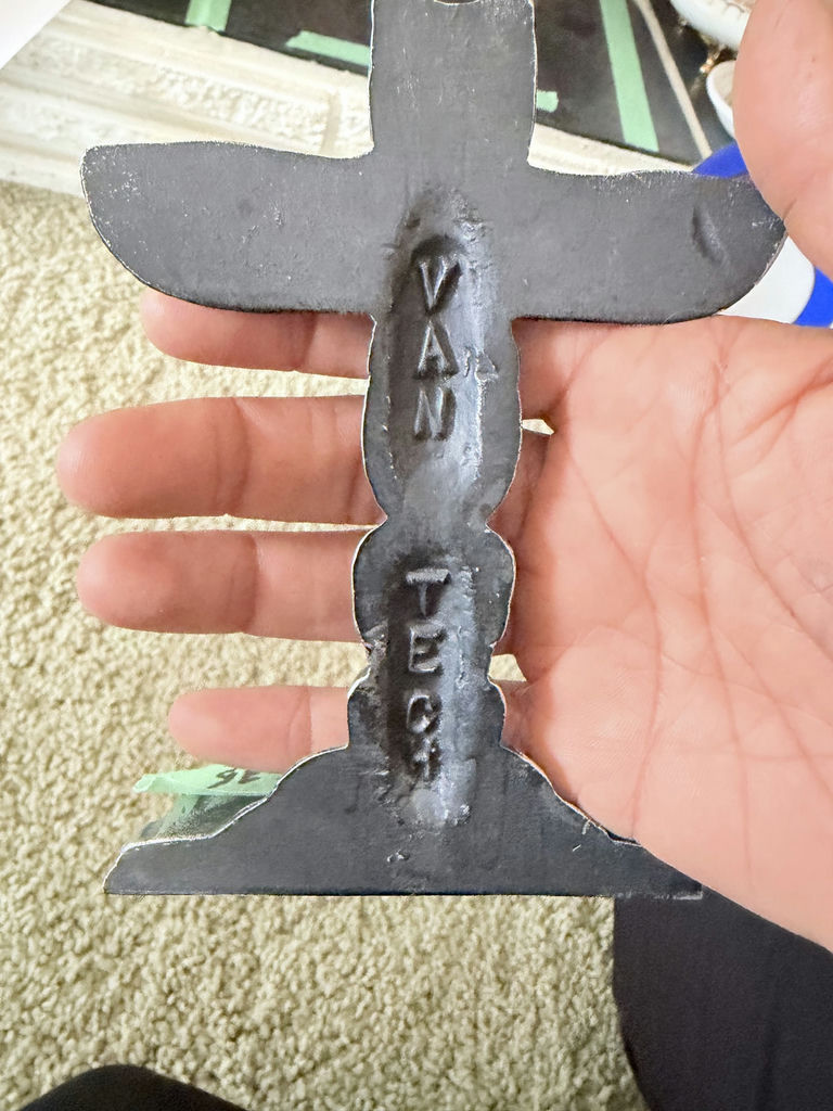 Quentin Harris '98 Art On Board, Native Doll & Wooden Totem Carving - image 10 of 12