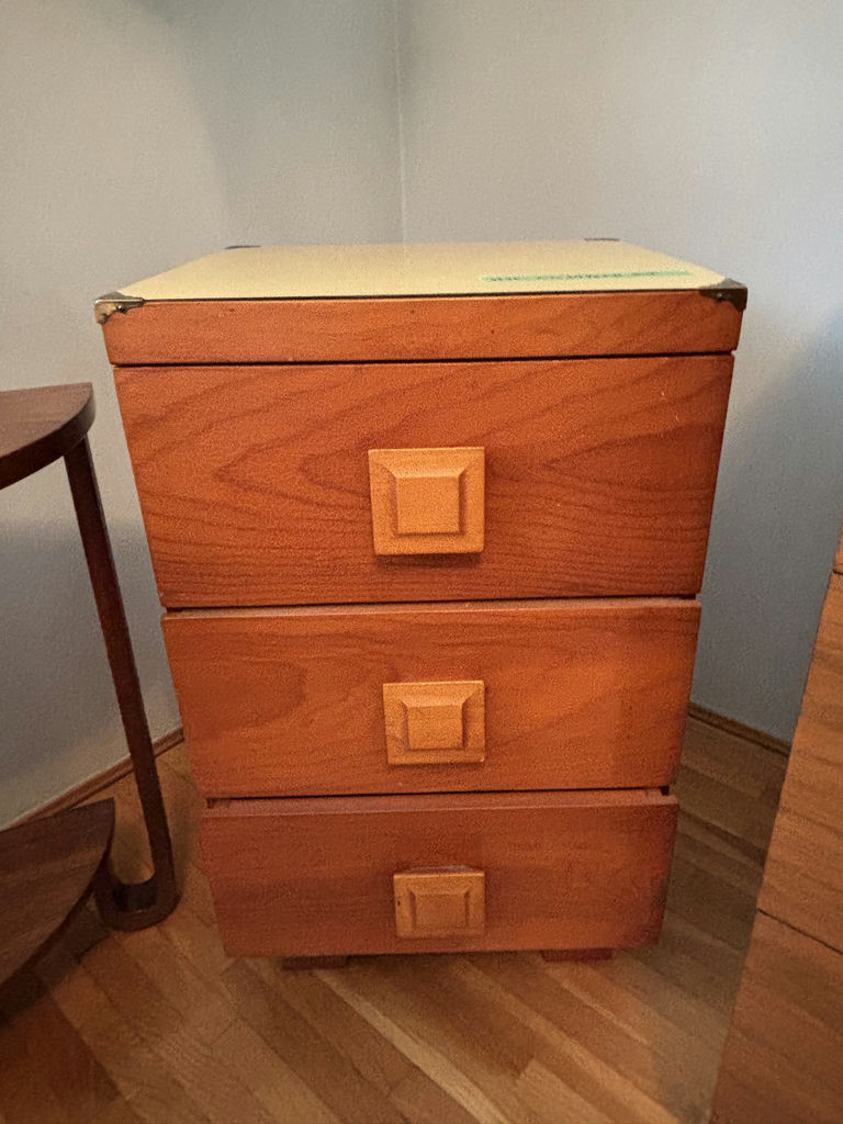 Wooden Three-Drawer Chest, Half-Moon Side Table & Area Rug - image 2 of 16