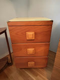 Wooden Three-Drawer Chest, Half-Moon Side Table & Area Rug - thumbnail 2 of 16