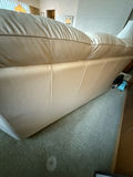 Beige White Leather Three-Seat Sofa - thumbnail 7 of 8