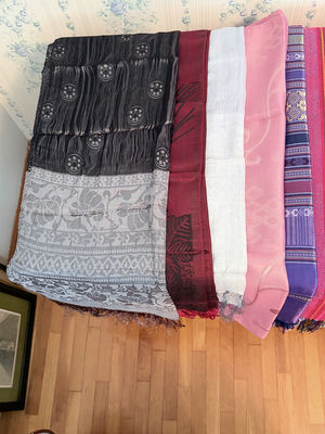 Assorted Decorative Scarves, Shawls, and Textile Pieces - Image 1 of 6
