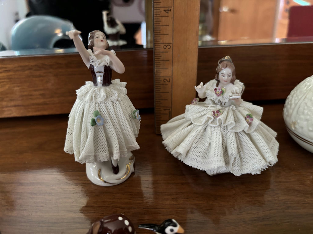 Decorative Figurines, Glass Frame, Ceramic Swan, and Crochet Item - image 9 of 15
