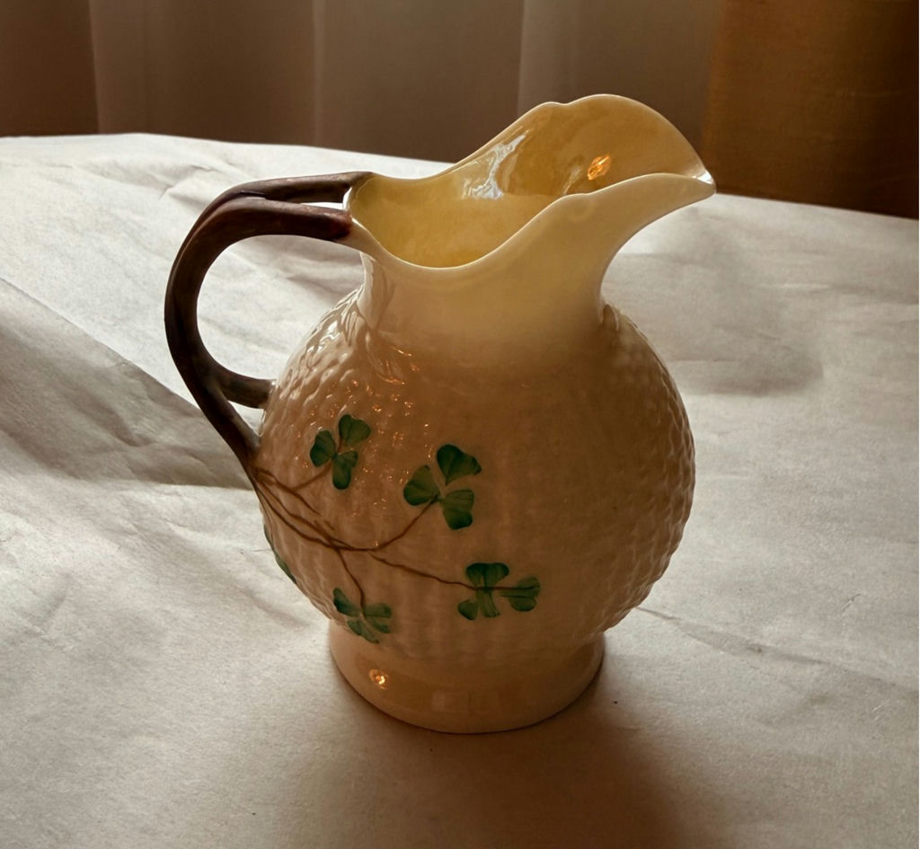 Belleek Irish Fine China - Shamrock Cream & Sugar Set - image 6 of 19