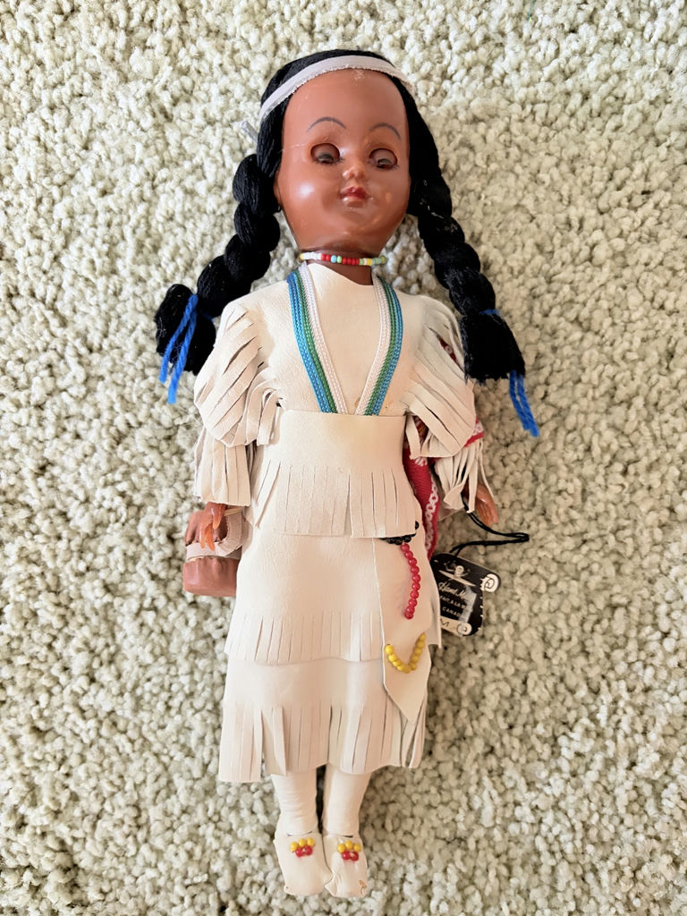Quentin Harris '98 Art On Board, Native Doll & Wooden Totem Carving - image 11 of 12