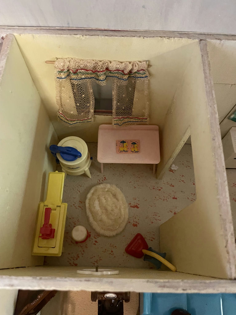 Vintage Hand-Made Dollhouse with Accessories - image 12 of 17