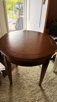 Round Wooden Accent Table - Image 1 of 8