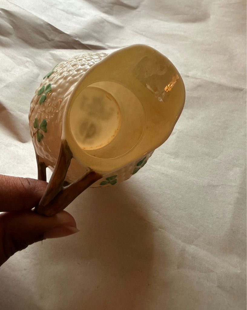Belleek Irish Fine China - Shamrock Cream & Sugar Set - image 7 of 19