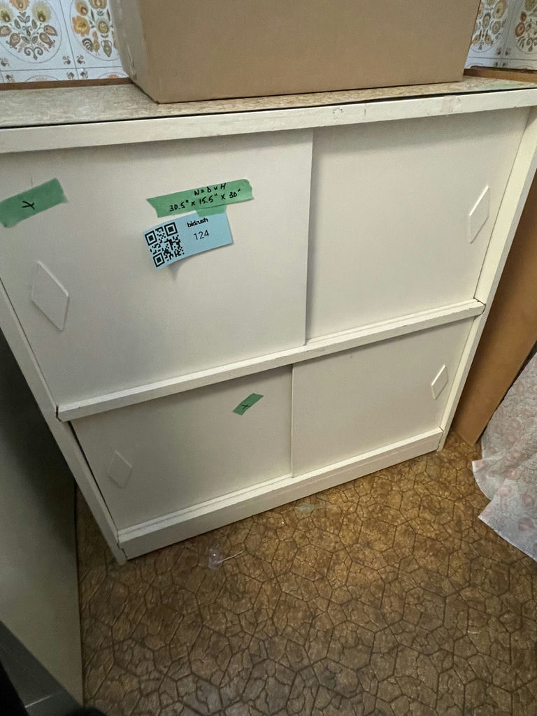 White Storage Cabinet with Removable Sliding Doors - image 1 of 4