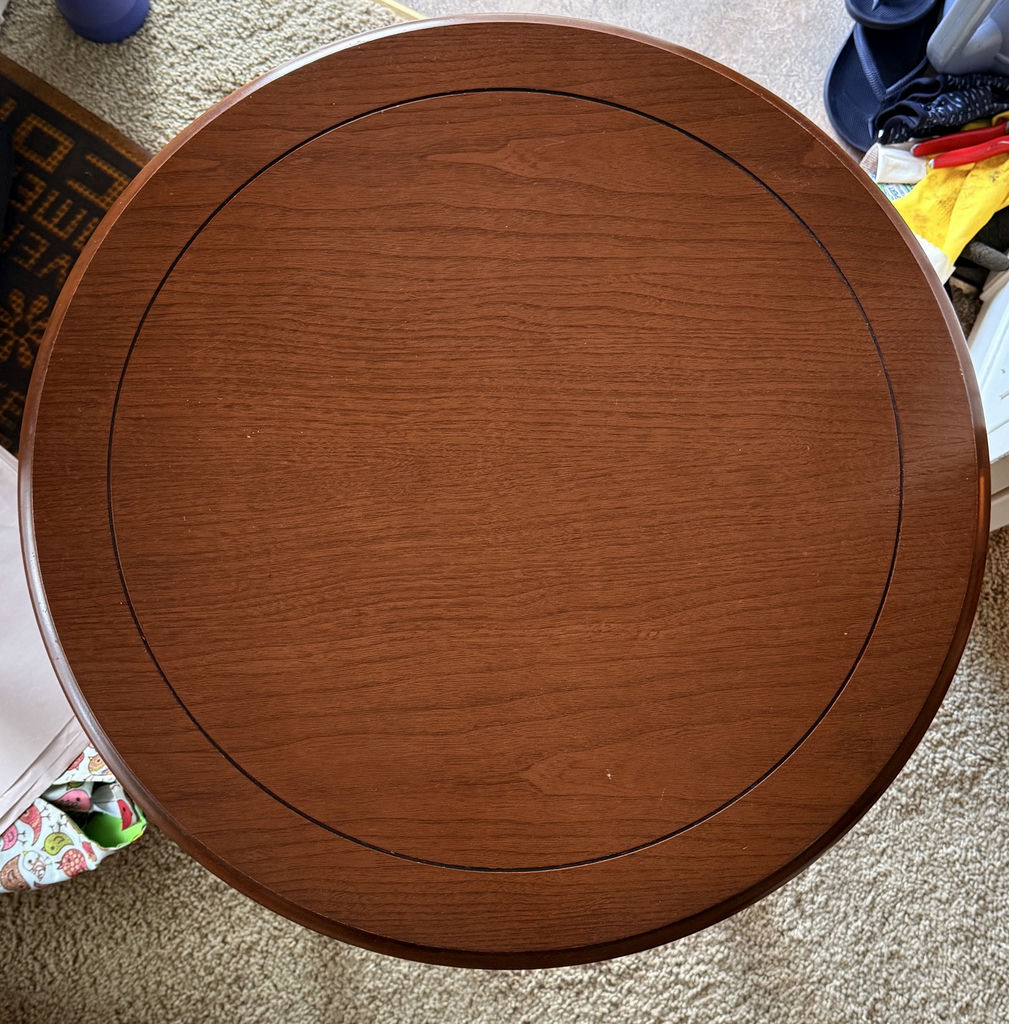 Round Wooden Accent Table - image 6 of 8