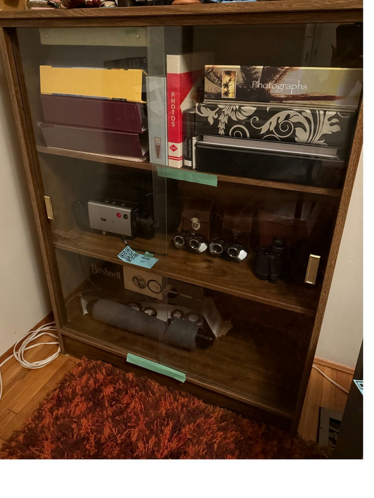 Wood Display Cabinet with Sliding Glass Doors - image 3 of 5