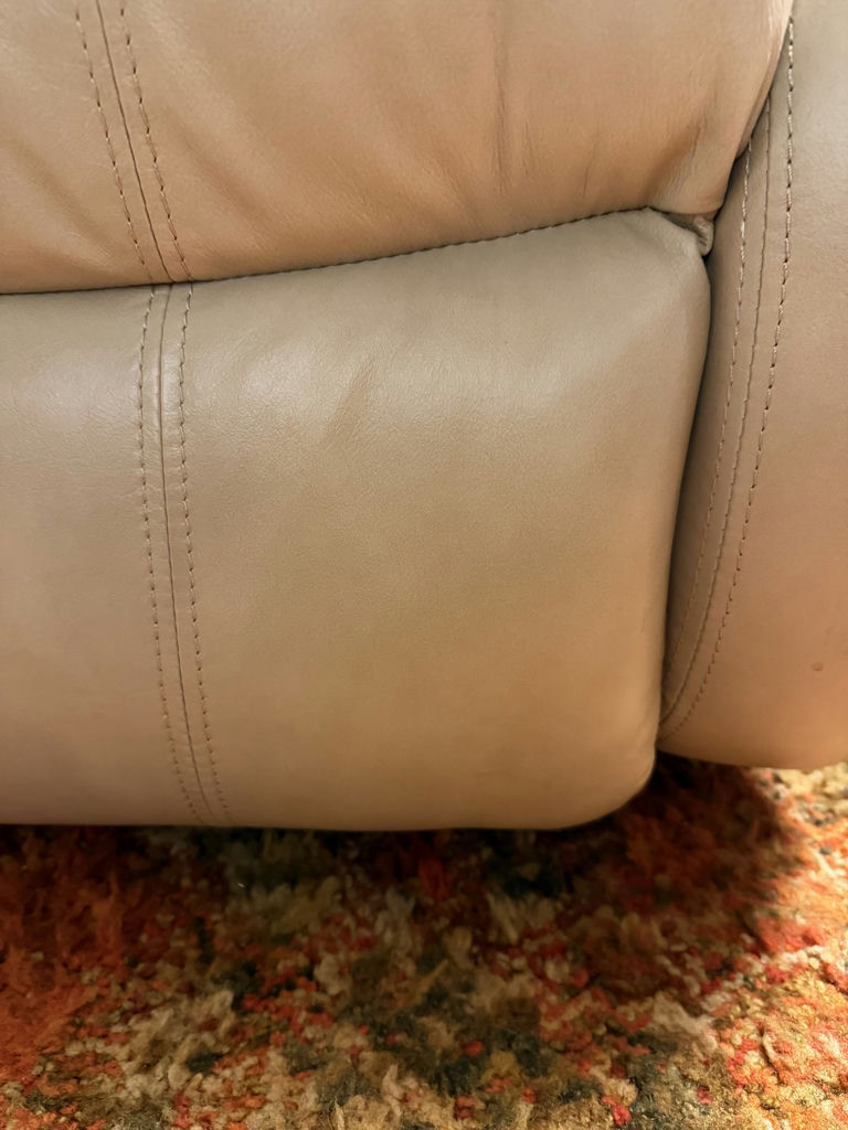 Beige Leather Recliner Loveseat - image 5 of 8