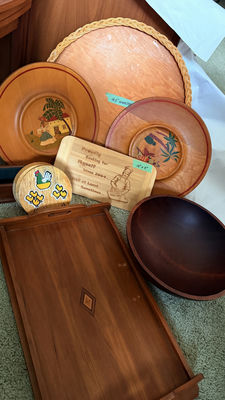 Assorted Wooden Serving Trays, Bowls, and Kitchen Items - Image 1 of 18