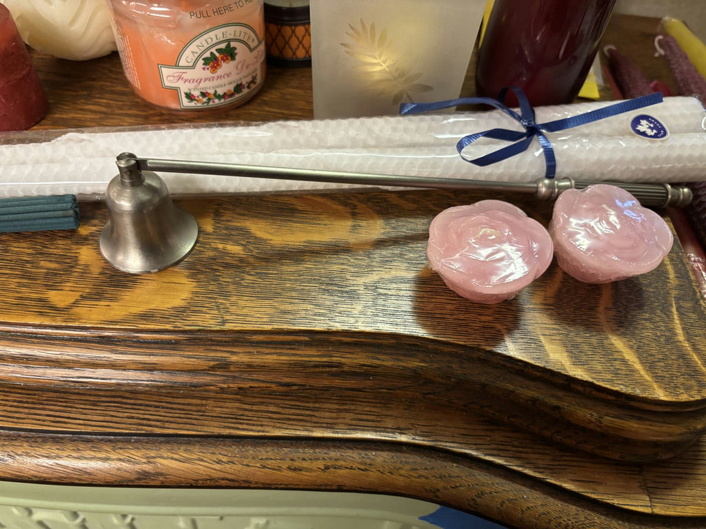 Assorted Candles, Brass Candle Holders, and Candle Making Accessories - image 10 of 13