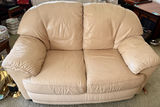 Beige Leather Loveseat - thumbnail 1 of 6