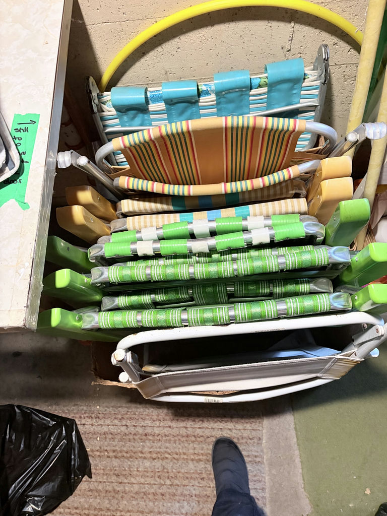 Assorted Folding Lawn Chairs, Floral Cushions, Hula Hoop - image 2 of 3
