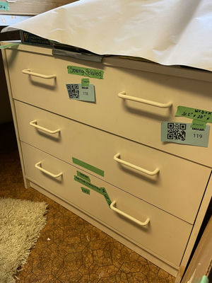 White Three-Drawer Storage Cabinet - Image 1 of 4