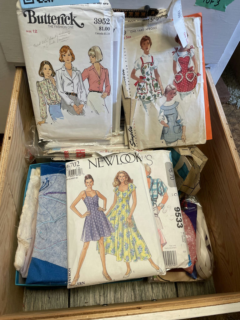 Sewing Patterns, Fabric Scraps, and Sewing Supplies - image 3 of 12