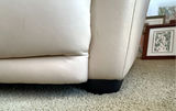 Beige White Leather Three-Seat Sofa - thumbnail 5 of 8