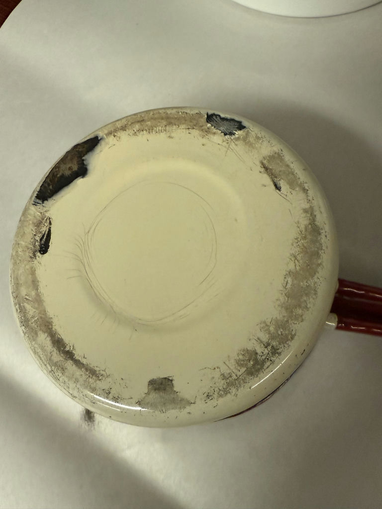 White Enamelware Kitchen Items with Red Trim - image 7 of 12