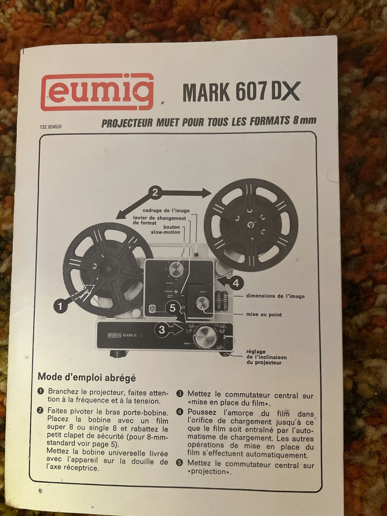 Eumig Mark 607 DX 8mm Motion Picture Projector with Reel and Manual - image 4 of 9