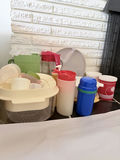 Vintage Salter Kitchen Scale and Assorted Kitchen Food Saver Containers - thumbnail 7 of 9
