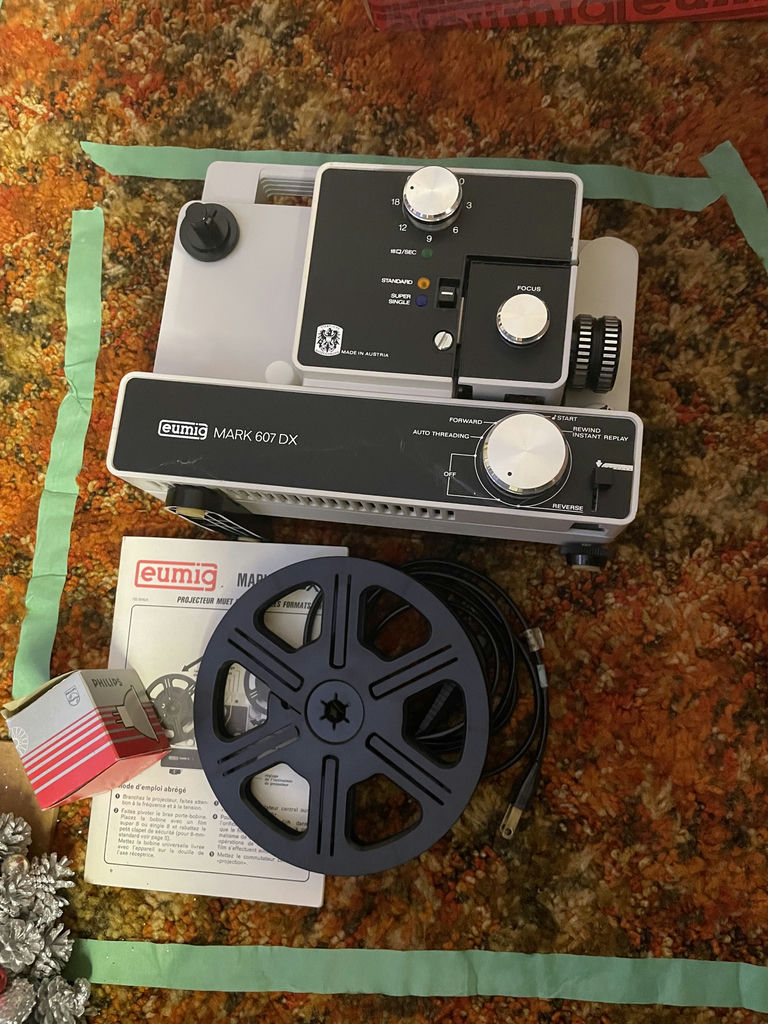 Eumig Mark 607 DX 8mm Motion Picture Projector with Reel and Manual - image 1 of 9