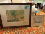 Framed Landscape Watercolor and Framed Print - thumbnail 1 of 16