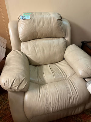 Beige Leather Recliner Chair - Image 1 of 6