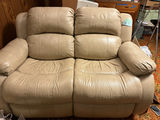 Beige Leather Recliner Loveseat - thumbnail 1 of 8