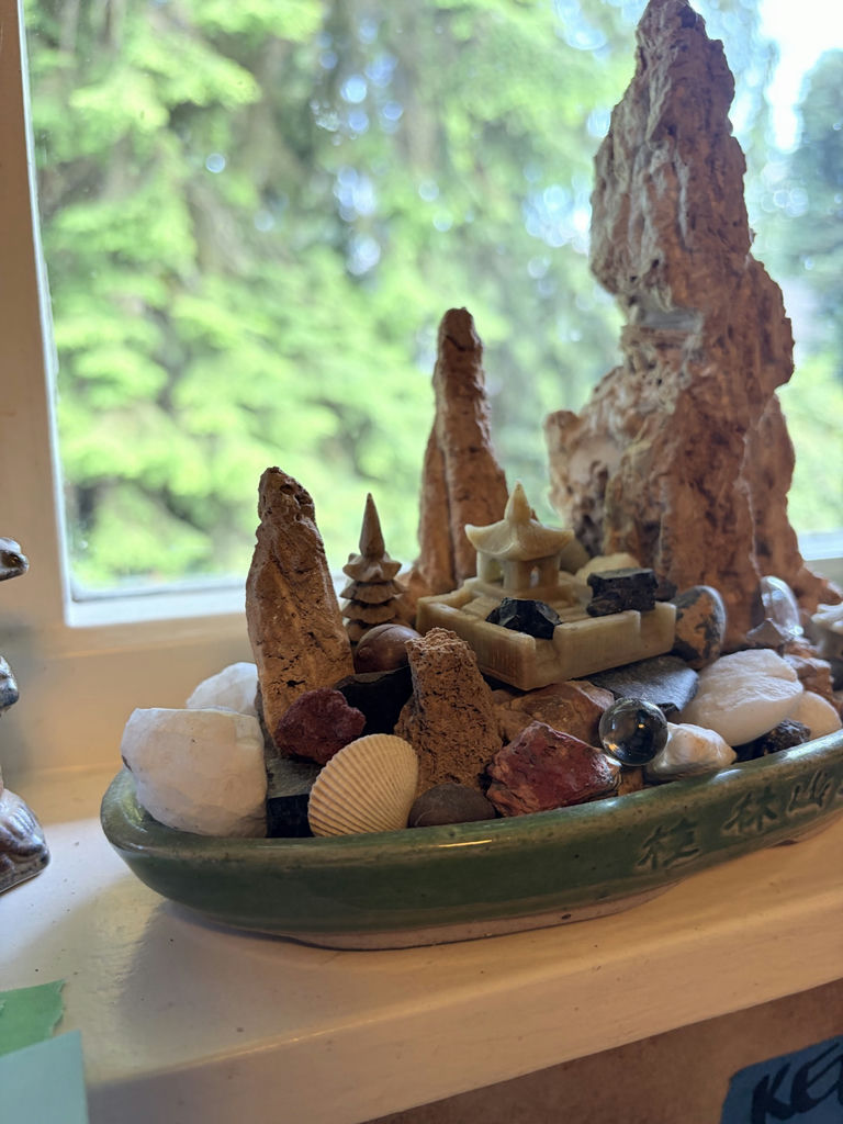 Assorted ceramic animal figurines and miniature rock garden - image 5 of 8