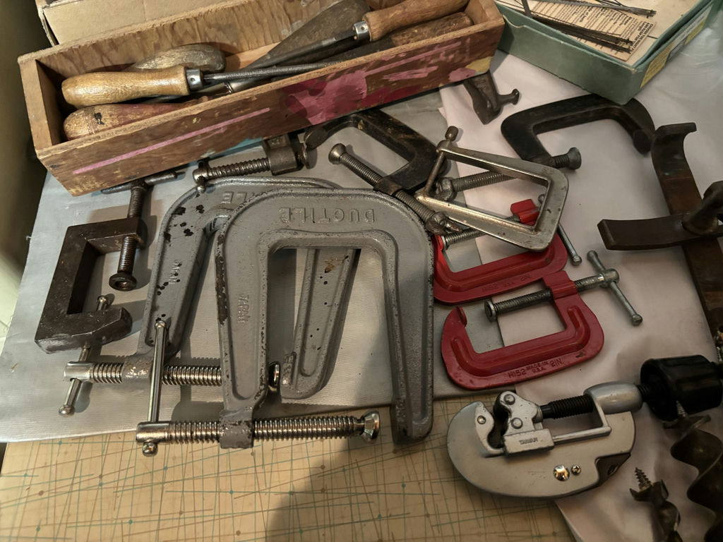 Assorted Hand Tools, Drill Bits, Clamps, and Auger Bits - image 5 of 12